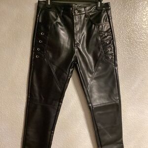 Idopy Black Pants Size 30 (M) Faux Leather